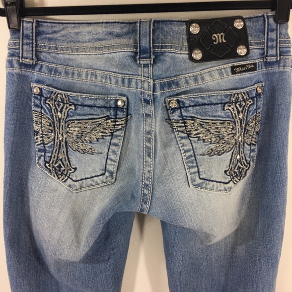 Miss Me Denim - Miss Me 28 cross wings boot flare distressed